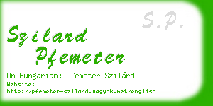 szilard pfemeter business card